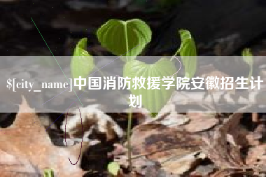 景德镇中国消防救援学院安徽招生计划