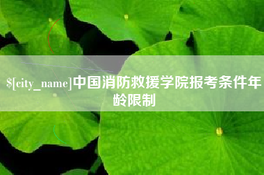 景德镇中国消防救援学院报考条件年龄限制