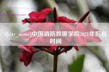 景德镇中国消防救援学院2021年报名时间