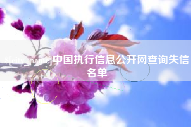 景德镇中国执行信息公开网查询失信名单