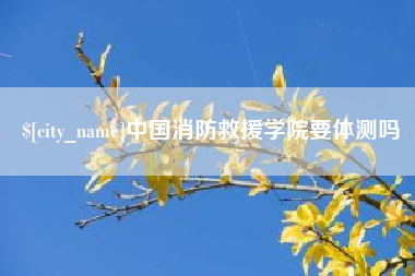 景德镇中国消防救援学院要体测吗