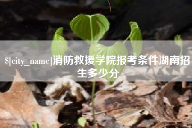 景德镇消防救援学院报考条件湖南招生多少分