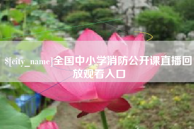 景德镇全国中小学消防公开课直播回放观看入口