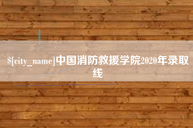 景德镇中国消防救援学院2020年录取线