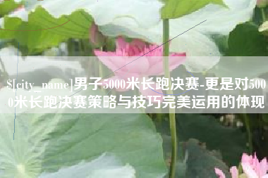 景德镇男子5000米长跑决赛-更是对5000米长跑决赛策略与技巧完美运用的体现