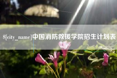 景德镇中国消防救援学院招生计划表