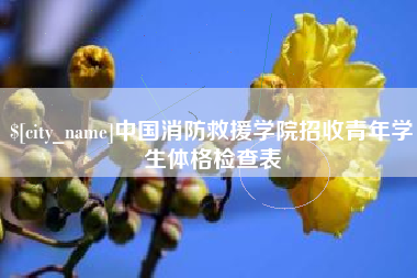 景德镇中国消防救援学院招收青年学生体格检查表